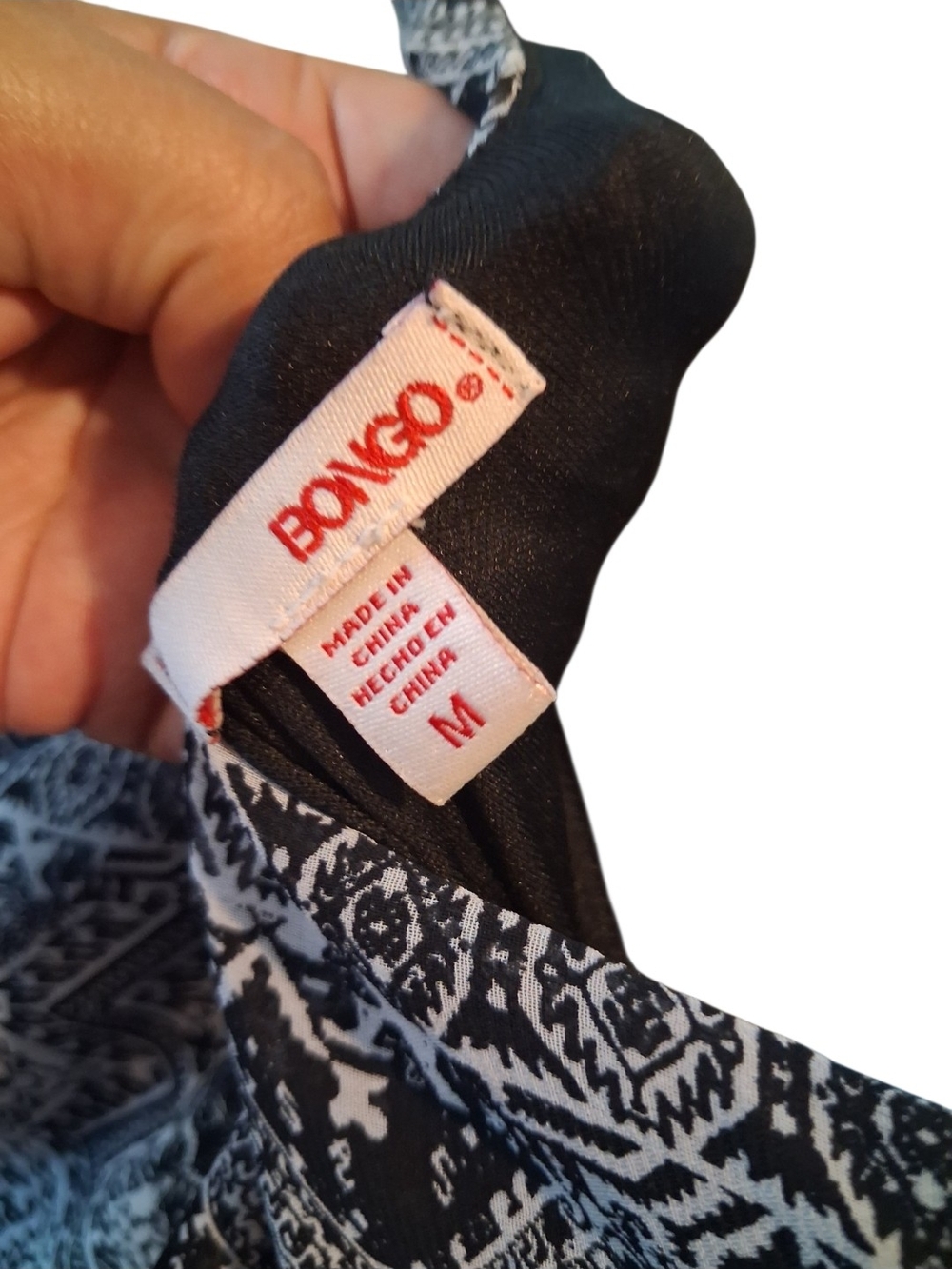 BONGO Black and White Printed Ruffle-Overlay Maxi Dress - Picture 6 of 6